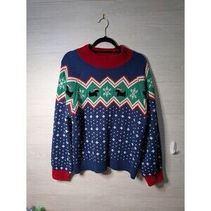 99 Jane Street Mock Neck Scottie Dog Holiday Christmas Festive Sweater Sz Large